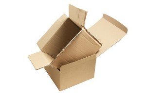 Stacked cardboard boxes used in house removals.