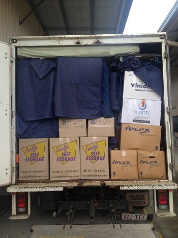 Packed removalist truck.